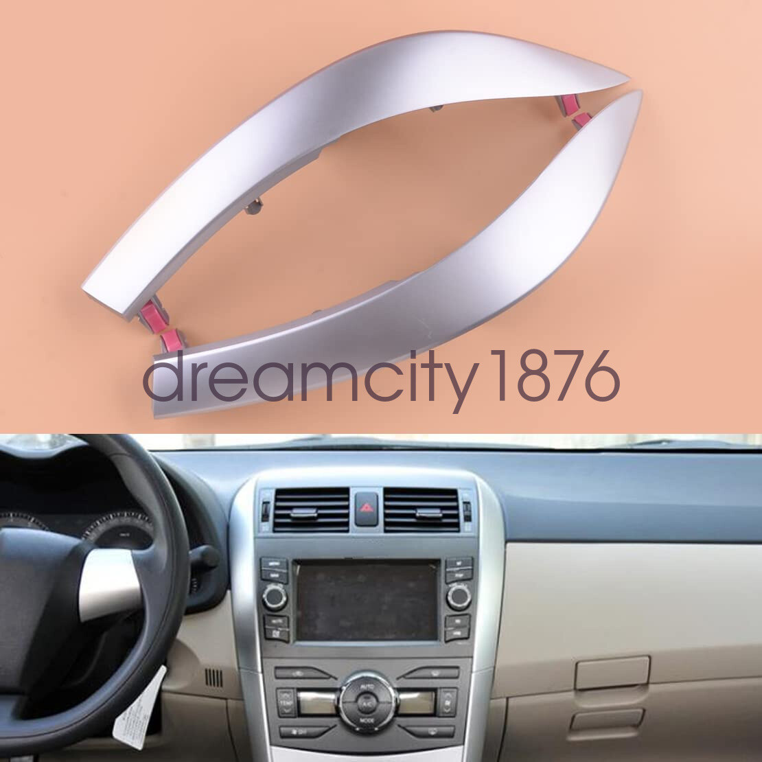 Fits Toyota Corolla Altis 2009-2013 Upper Side Central Dashboard Trim Strip 2Pcs