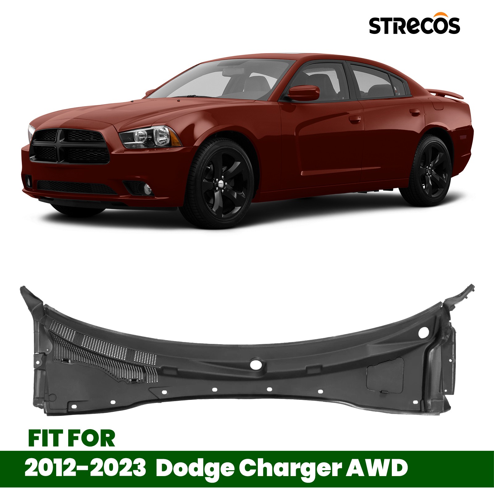 Windshield Wiper Cowl Panel Cover Grille For 2012-2023 Dodge Charger AWD