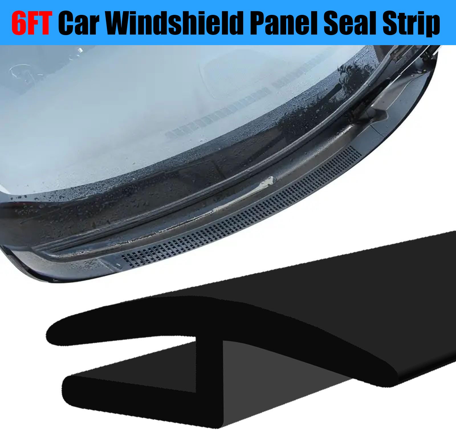 Universal For Scion H-Shape Car Windshield Cowl Rubber Seal Strip Molding Trim