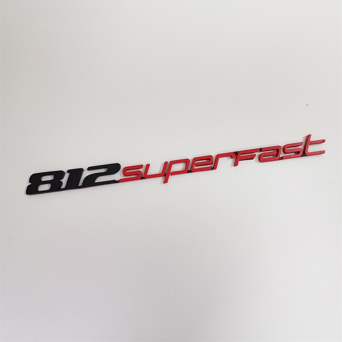 Ferrari 812 Superfast Rear Script Matte Red Badge Emblem