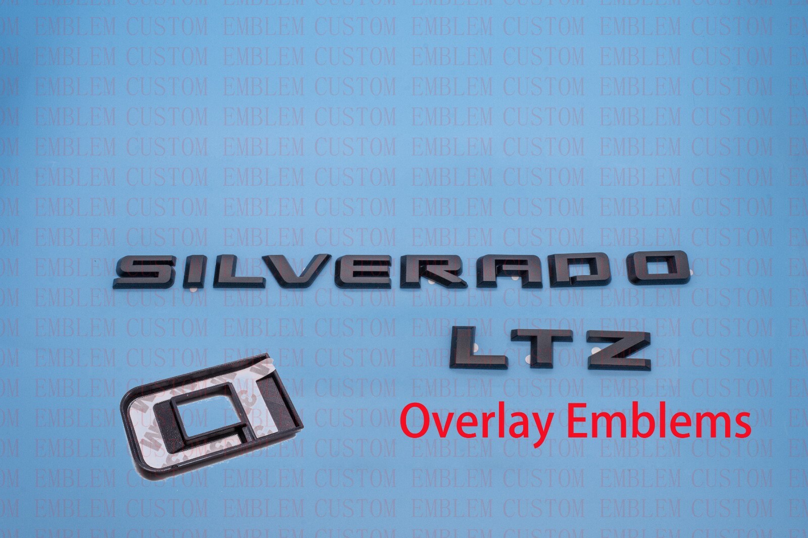 Fit 2019-2022 Matte Black Silverado LTZ Emblem Nameplate Badge Kit Overlay