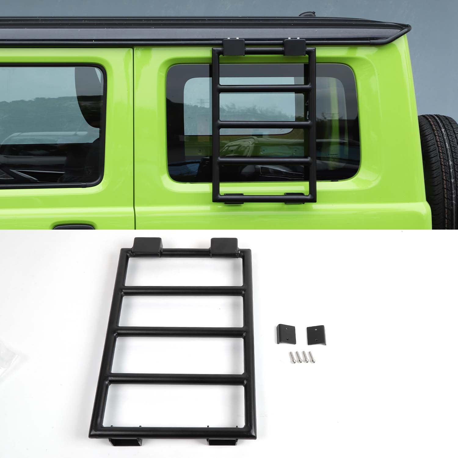 Iron Black Rear Window Extension Climbing Ladder Fit For Suzuki Jimny 2019-2025