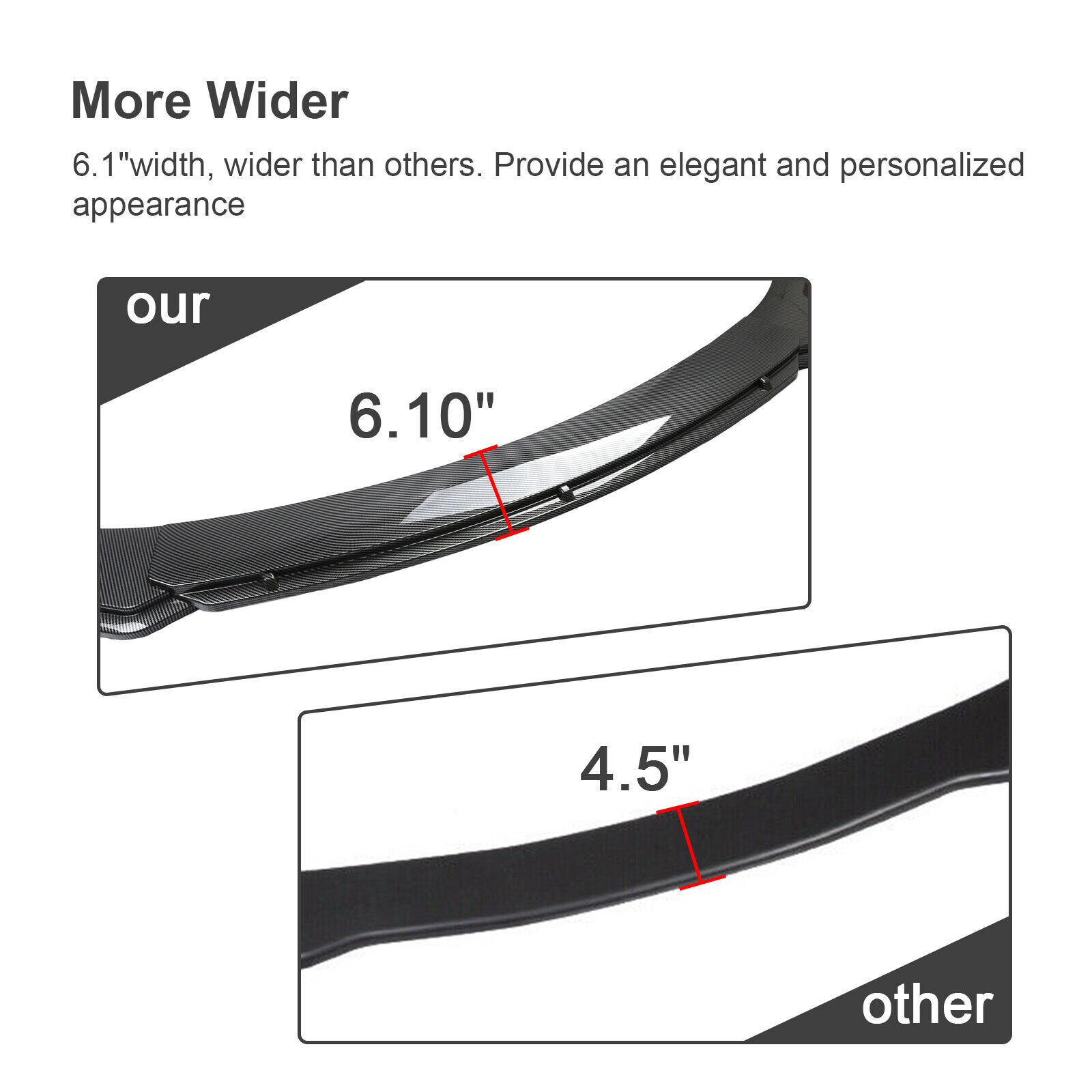 For 2013-2022 Subaru Front Bumper Lip Spoiler Splitter Strut Rods Carbon Fiber