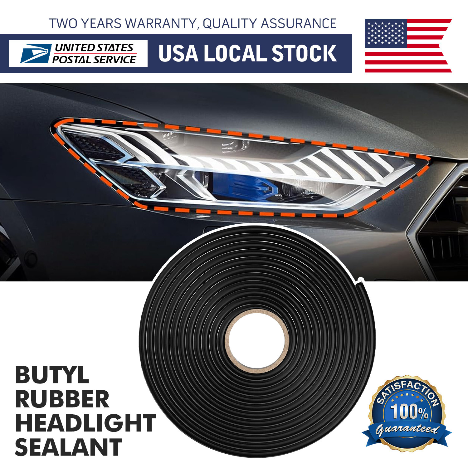 Butyl Tape Rubber Glue Headlight Sealant Retrofit Reseal Headlamps Strip Roll