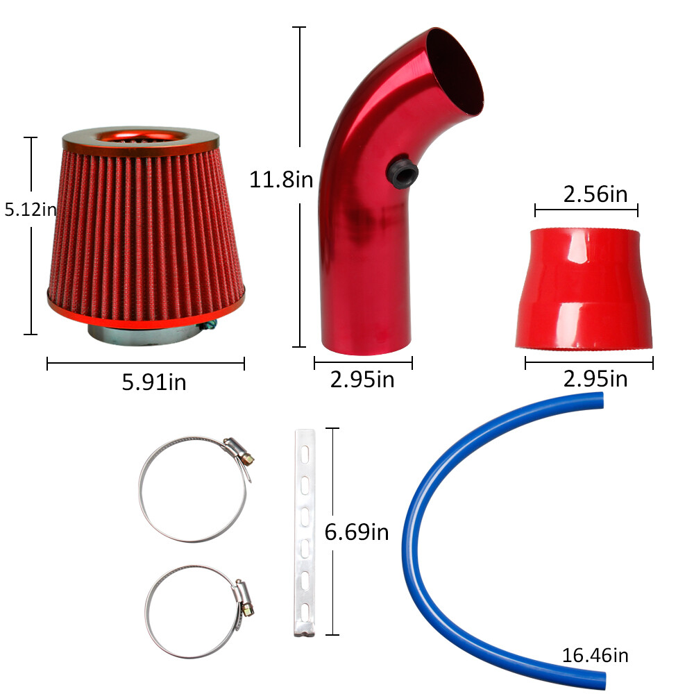 Cold Air Intake Filter Induction Kit Pipe Power Flow Hose System Car Auto Part