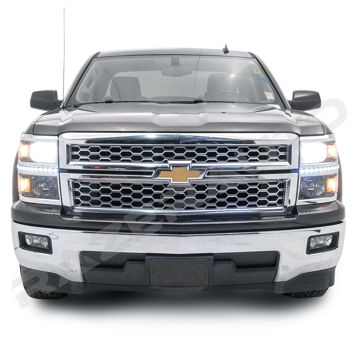 Headlight LED Strip Running Light Smoke Len 1Pair for 14-15 Chevy Silverado 1500
