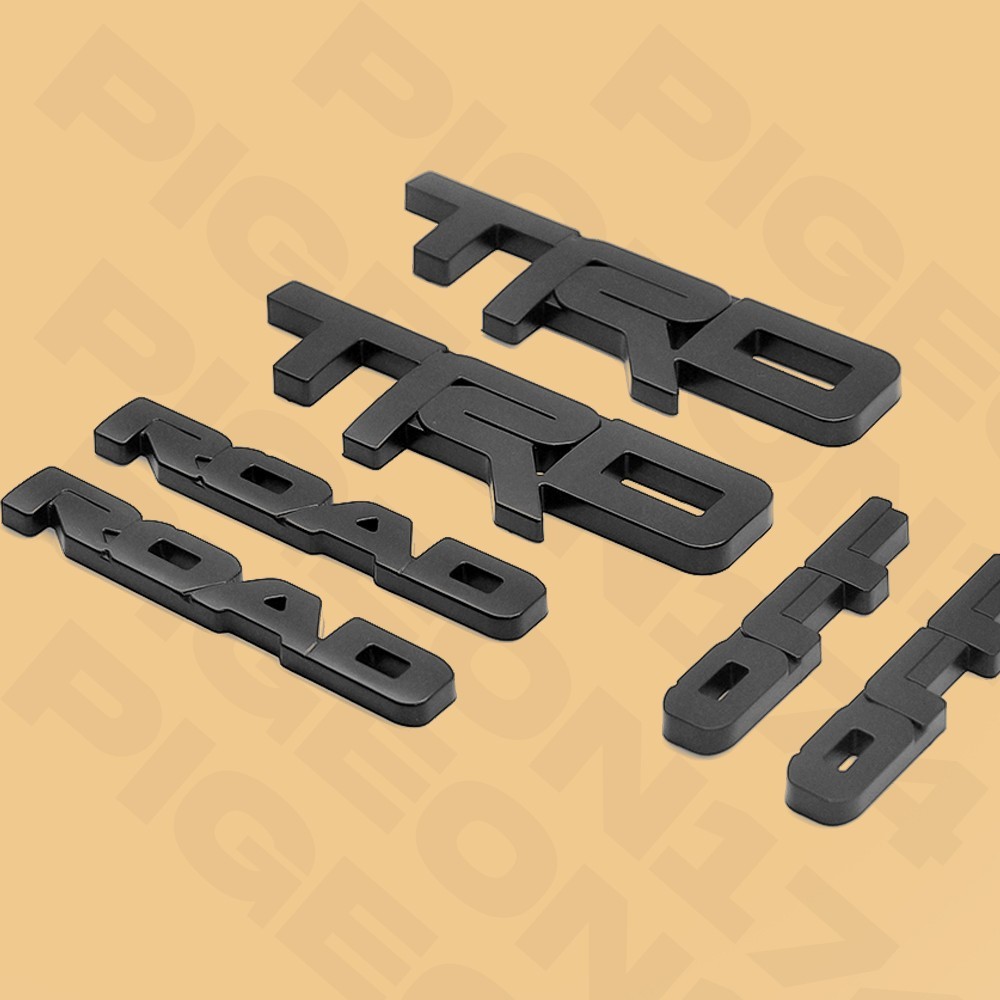2PCS For 4RUNNER OFF ROAD BLACK EMBLEM LEFT RIGHT SIDE BADGE OVERLAY NAMEPLATE
