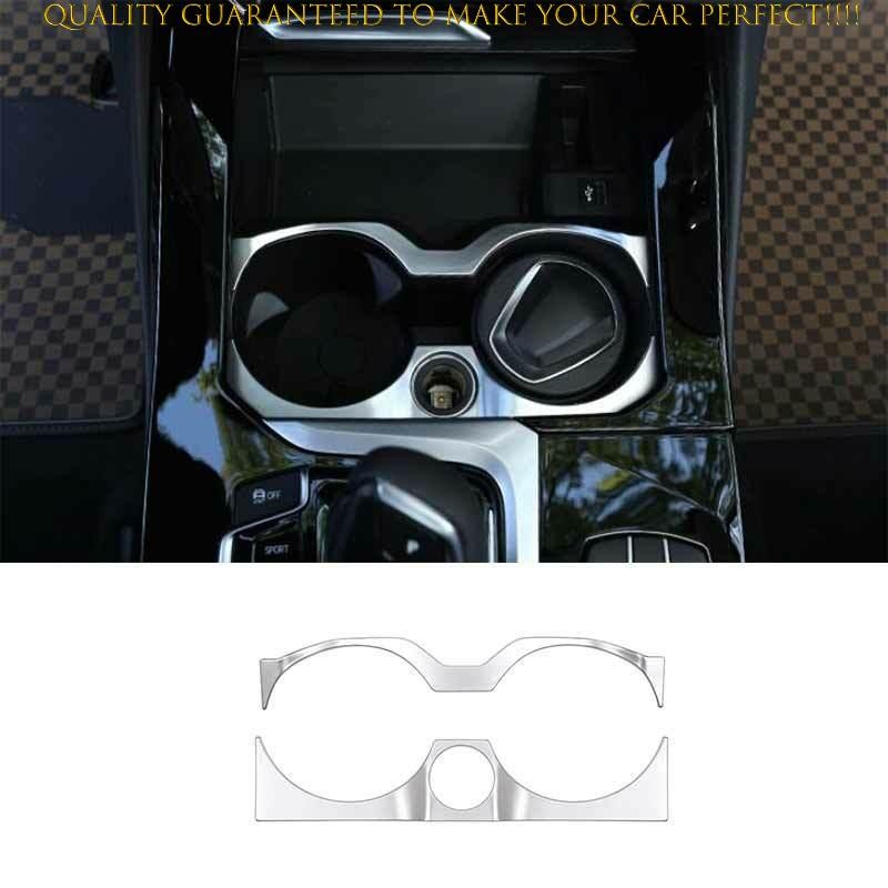 ABS Silver Middle Console Drinking Glass Trim 2PCS For BMW X3 G01 2018-2020 2024