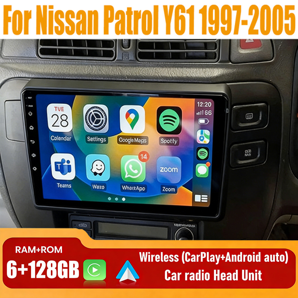 9”Apple CarPlay & Android Auto Stereo Head Unit For Nissan Patrol Y61 1997-2005