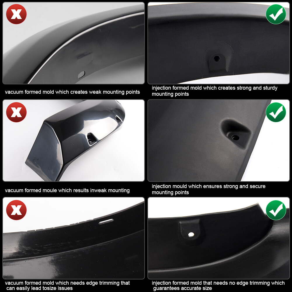 Pocket Style Bolt On Rivet Fender Flares Fit For 99-06 Chevy Silverado Sierra