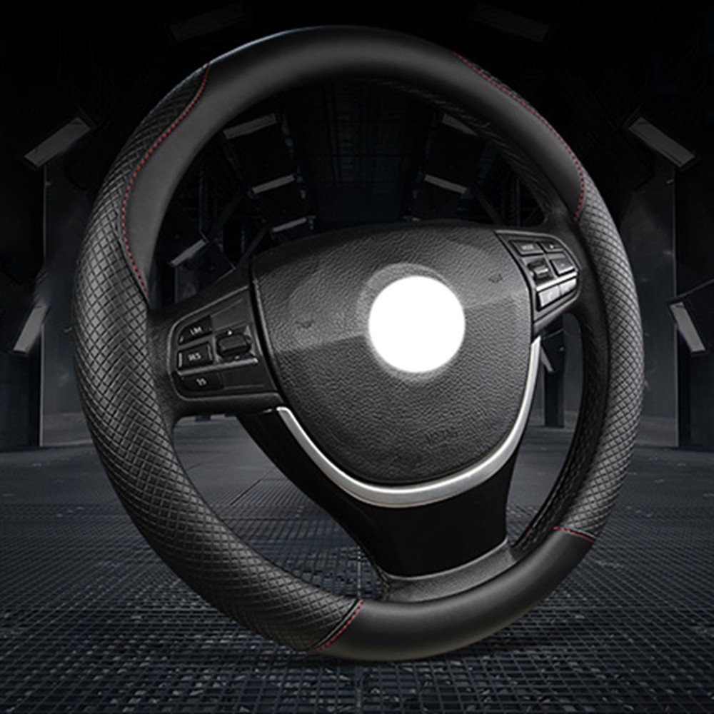 PU Leather Car Steering Wheel Cover Protector Universal For Most Auto SUV 15″