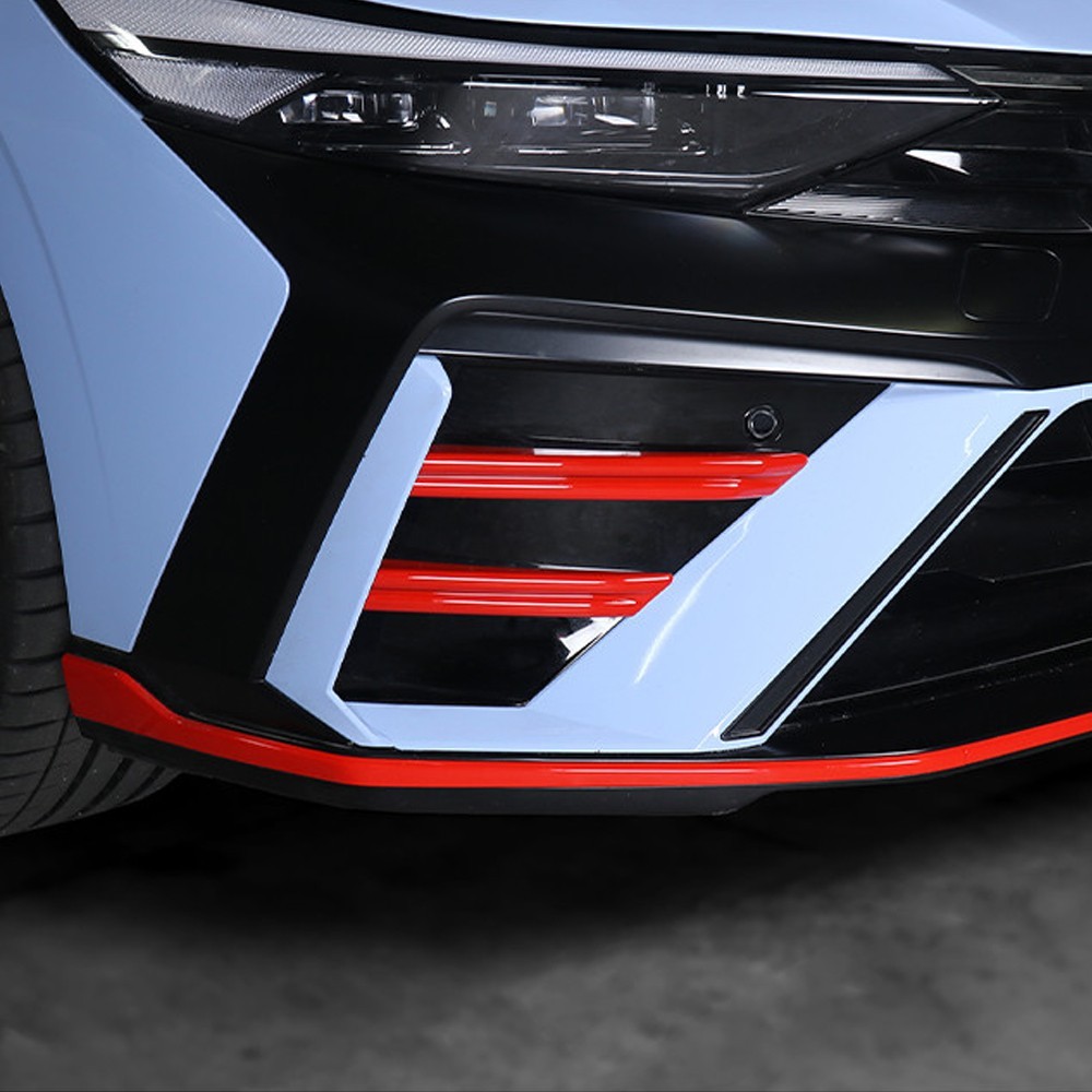 Red Front Bumper Side Cover Trim Stripes For Hyundai Elantra N N-Line 2024-2026