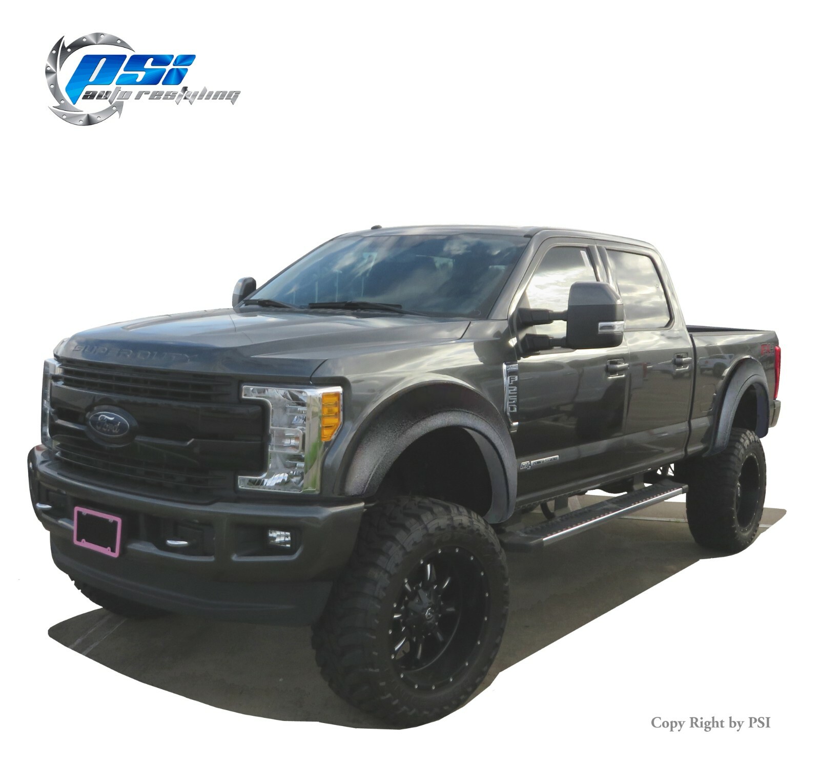 Extension Style Fender Flares Fits Ford F-250, F-350 Super Duty 17-21 Textured