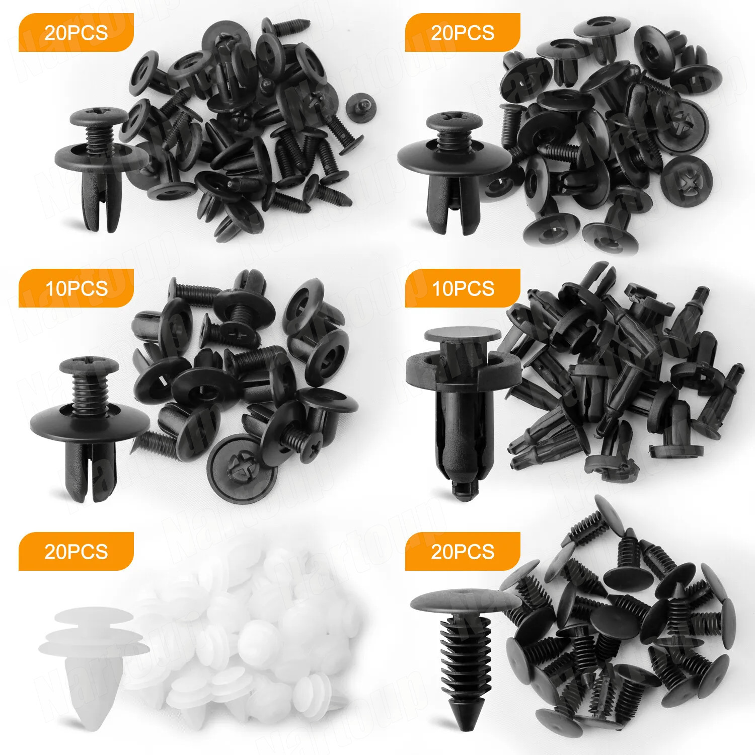 Car set Body Bumper Rivet Retainer Trim Molding Push Pin Clip Assortments Fit+++