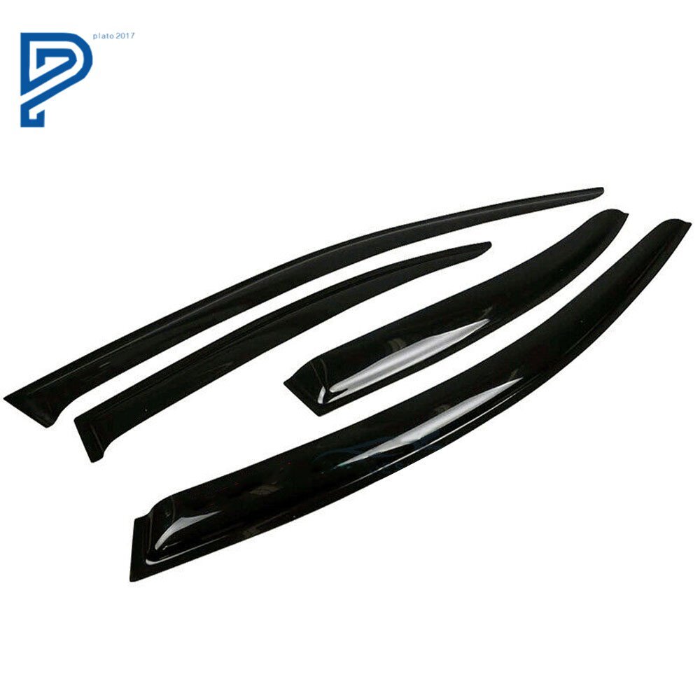 For 08-17 Mitsubishi Lancer Smoke Window Rain Visors Shade Slim Style Guard Vent