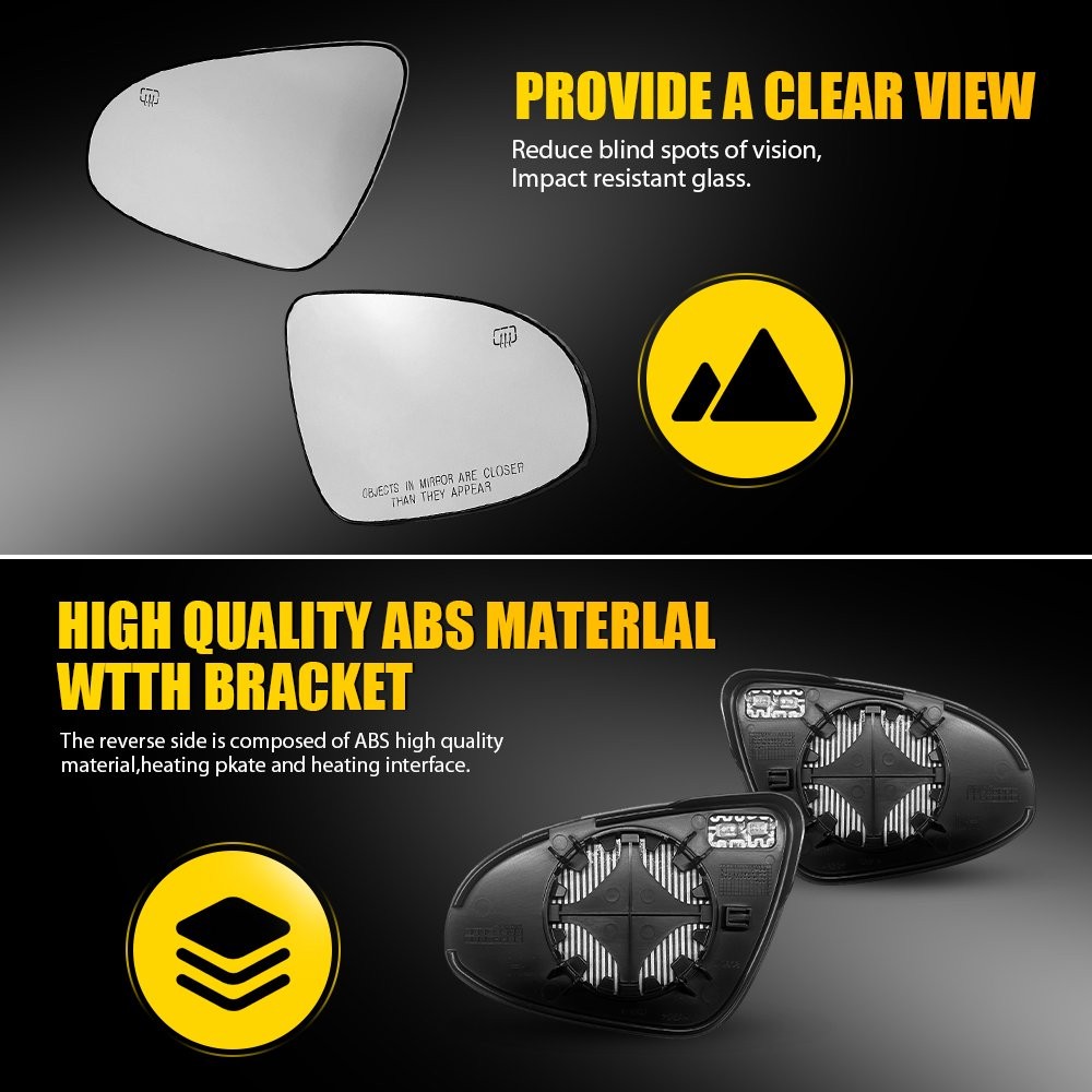 Mirror Glass Heated with Backing Plate LH RH Side For Toyota Corolla 2014-2019