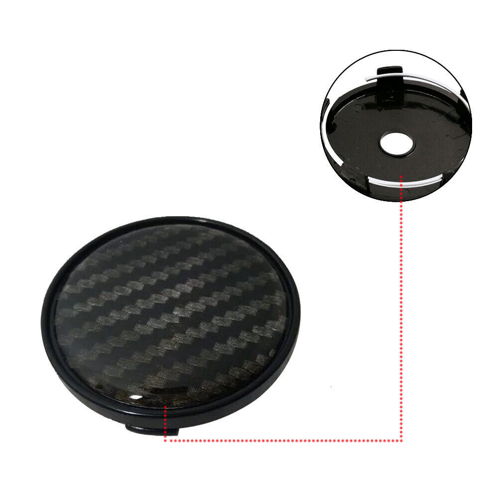 60mm Black Carbon Fiber Car Wheel Center Hub Cap Rim Hub Cover Auto Accessories