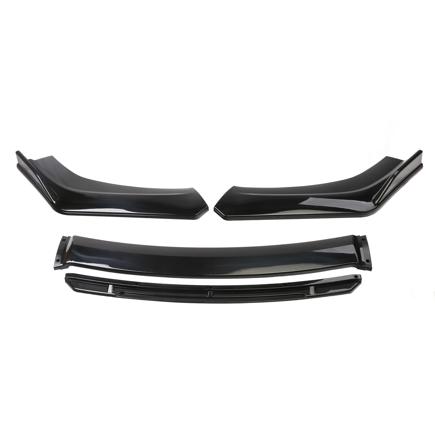 For Mercedes-Benz Front Bumper Lip Spoiler Splitter Body Kit Glossy Black 3PCS