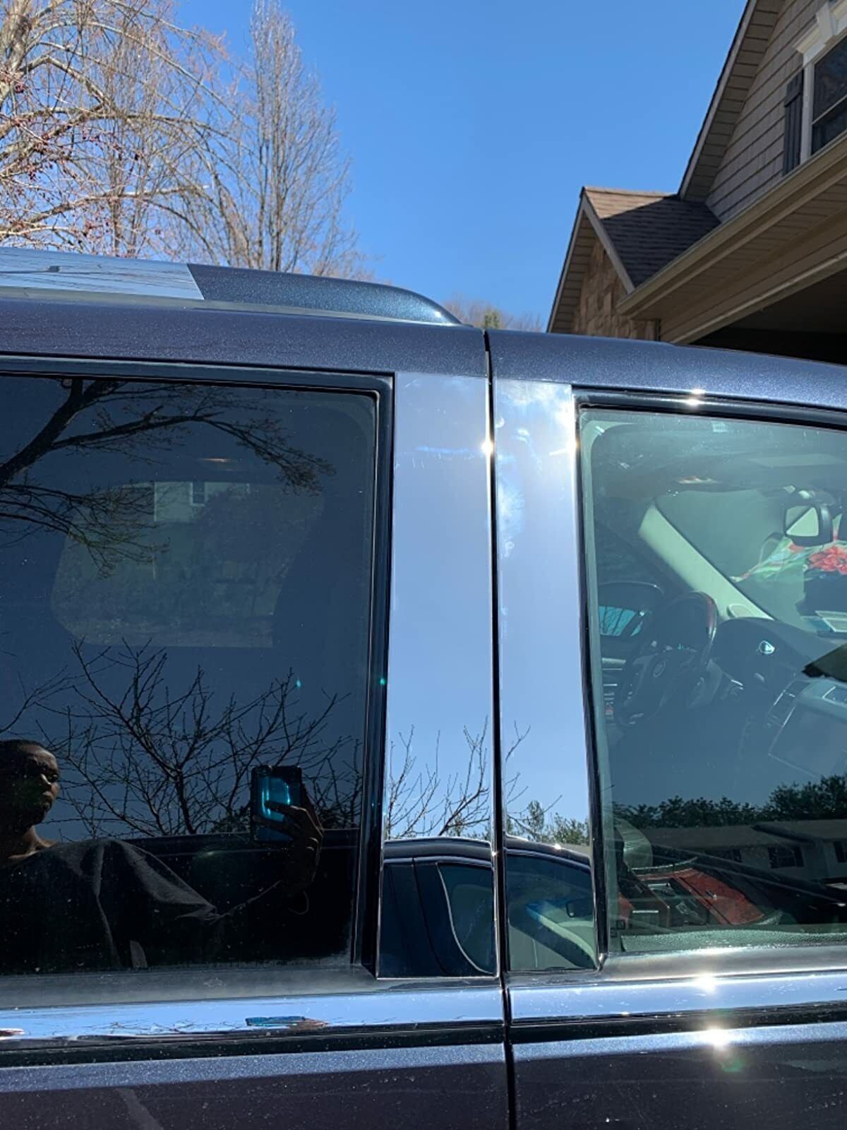 4x Car Window Pillar Posts Chrome For 2007-2014 Cadillac Escalade Accessories