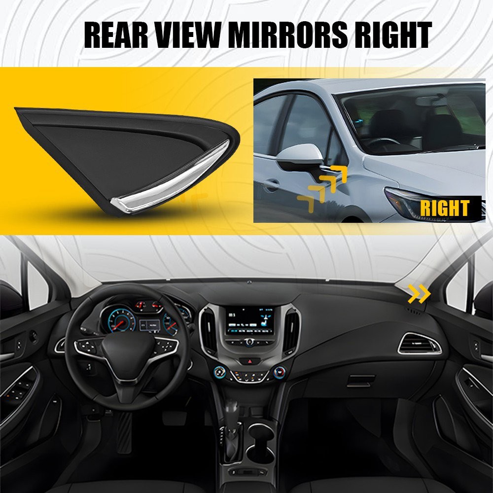 For 16-19 Chevrolet Cruze Mirror Corner Triangle Molding Fender Trim Right 1~10X