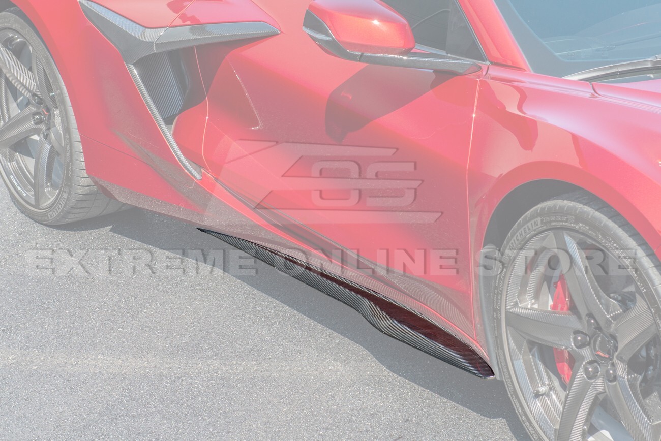 For 23-Up Corvette C8 Z06 | GM Factory CARBON FIBER Side Skirts Panel Extensions