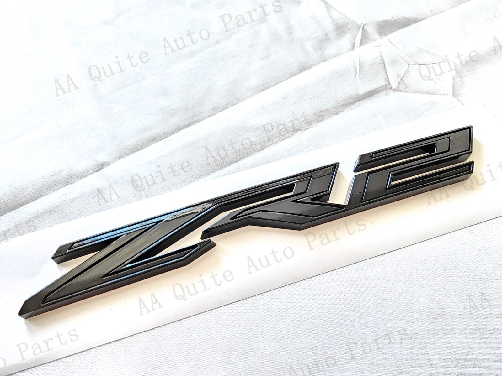 1PCS Gloss Black Front Grill ZR2 Emblem Badge Fit 2022-2024 Silverado 1500