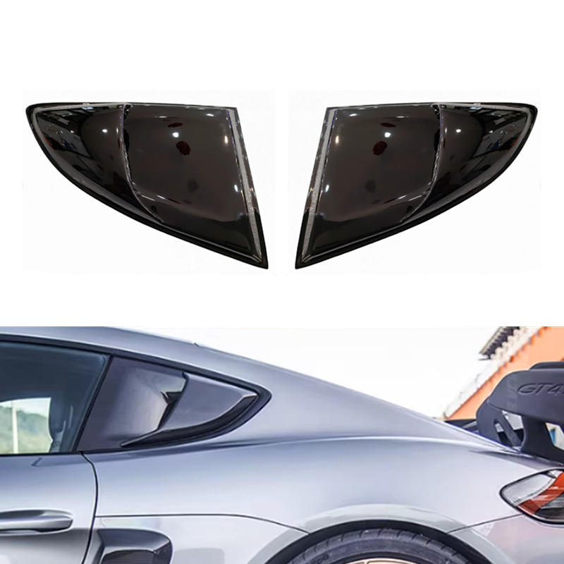 Bright Black Rear Window Louver Side Vent for Porsche 718 GT4RS Cayman 16-24