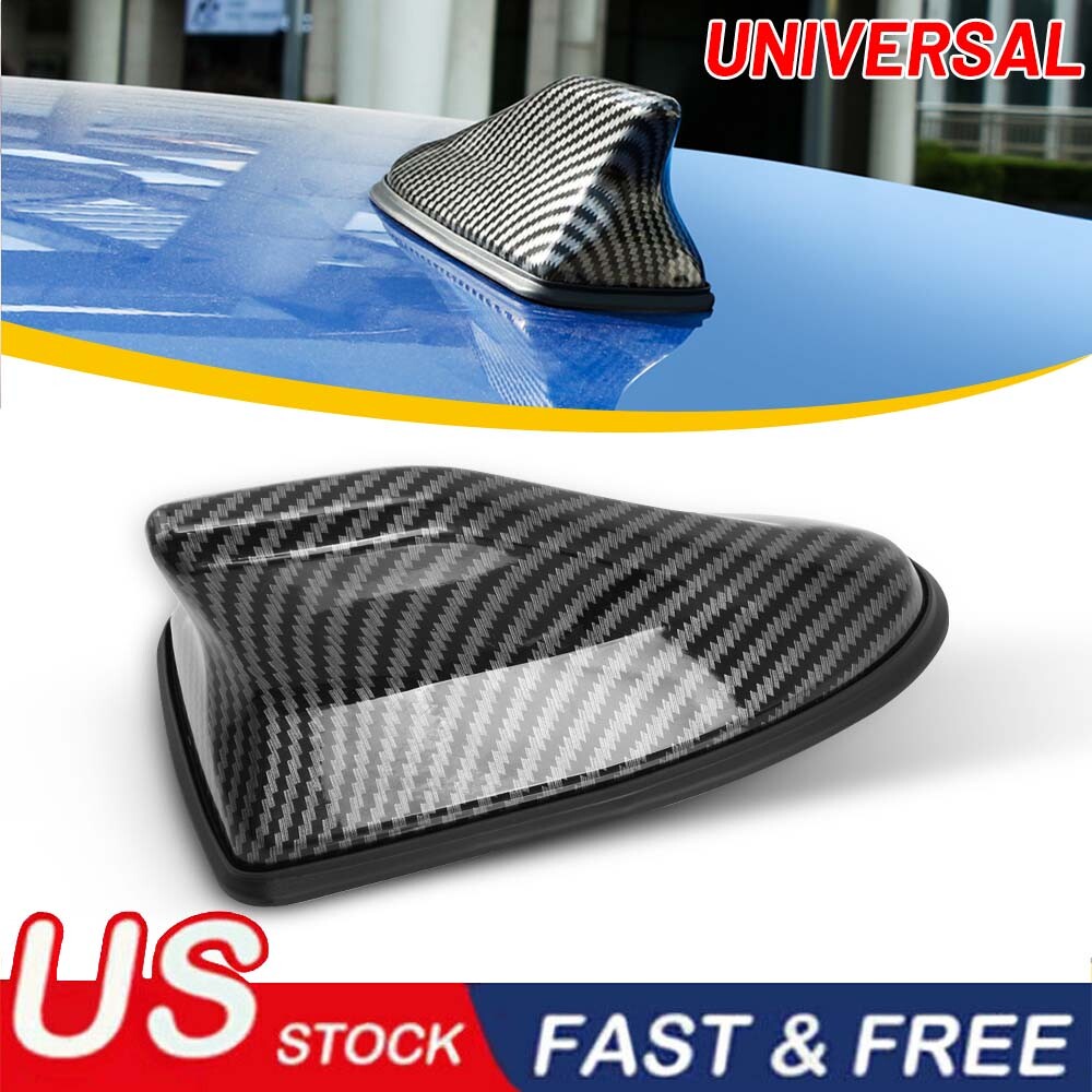 Carbon Fiber Shark Fin Car Roof Antenna Radio FM/AM Signal Aerial Accessories