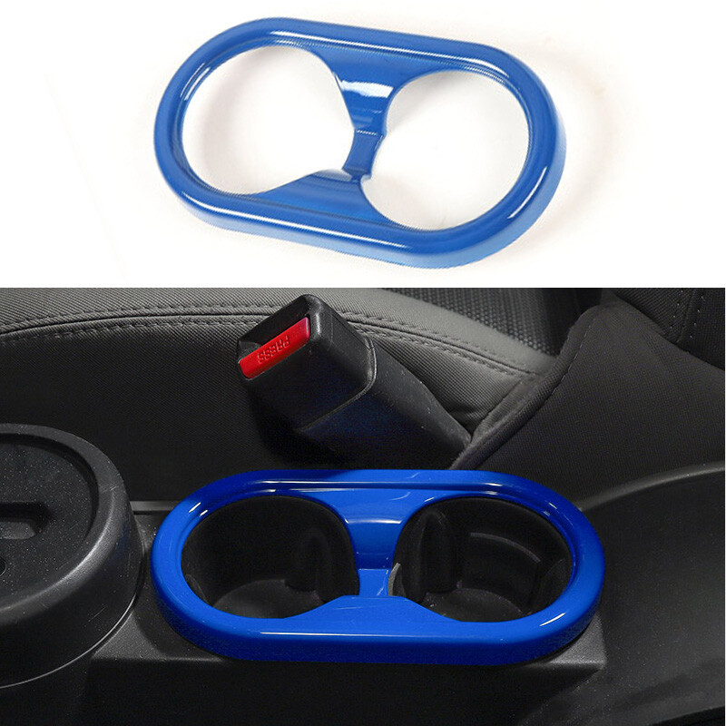Middle Console Drinking Glass Trim Fit For Jeep Wrangler JK ABS Blue 2007-2010