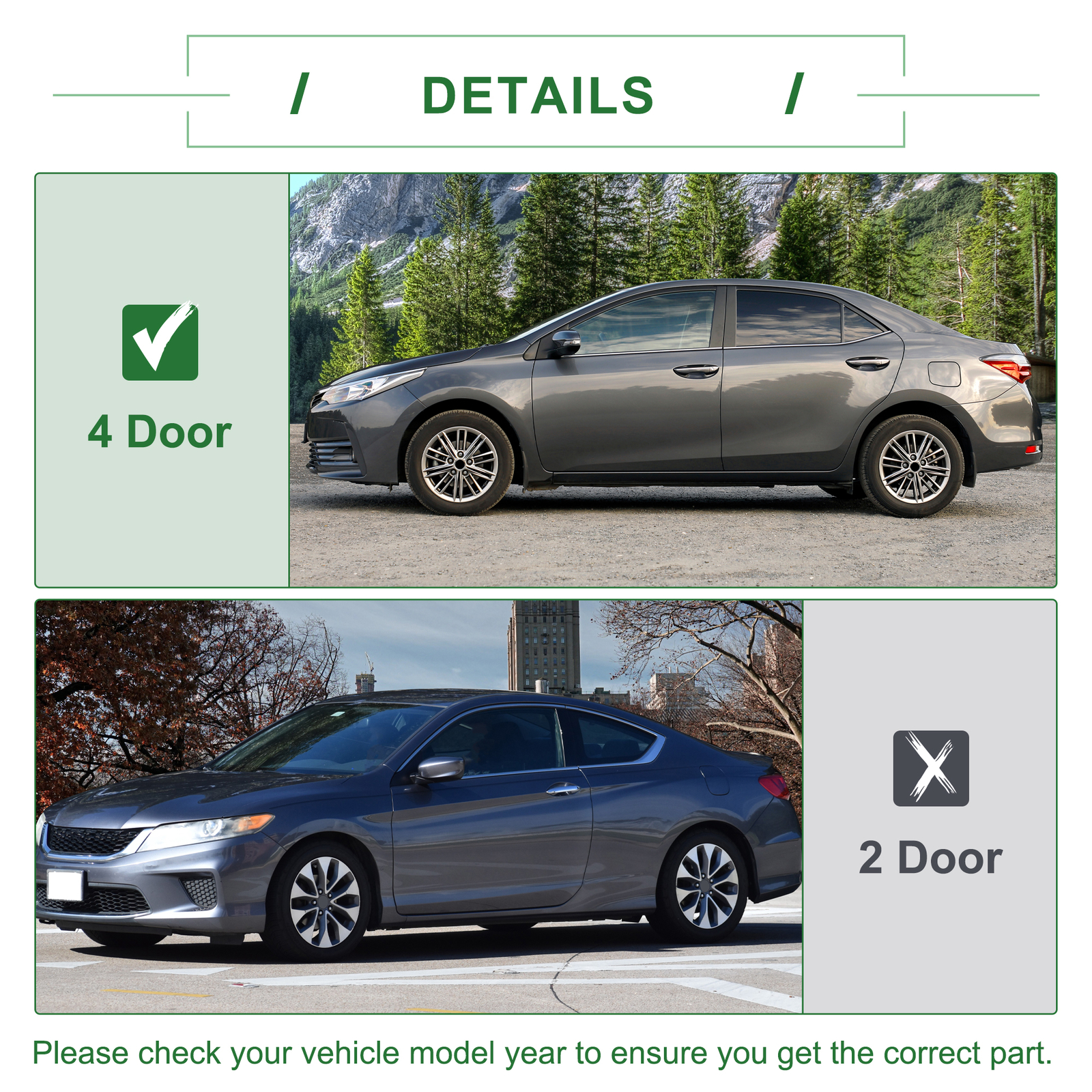Pack of 4 for Toyota Sienna 2003-2010 Weatherstrip Window Seal No.68160AE010