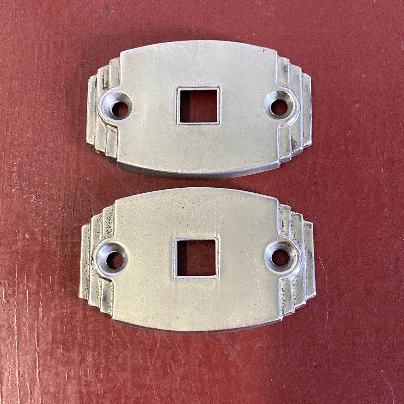 1930 s 1940 s COURTESY DOME LIGHT SWITCH ESCUTCHEON PAIR VINTAGE INTERIOR TRIM