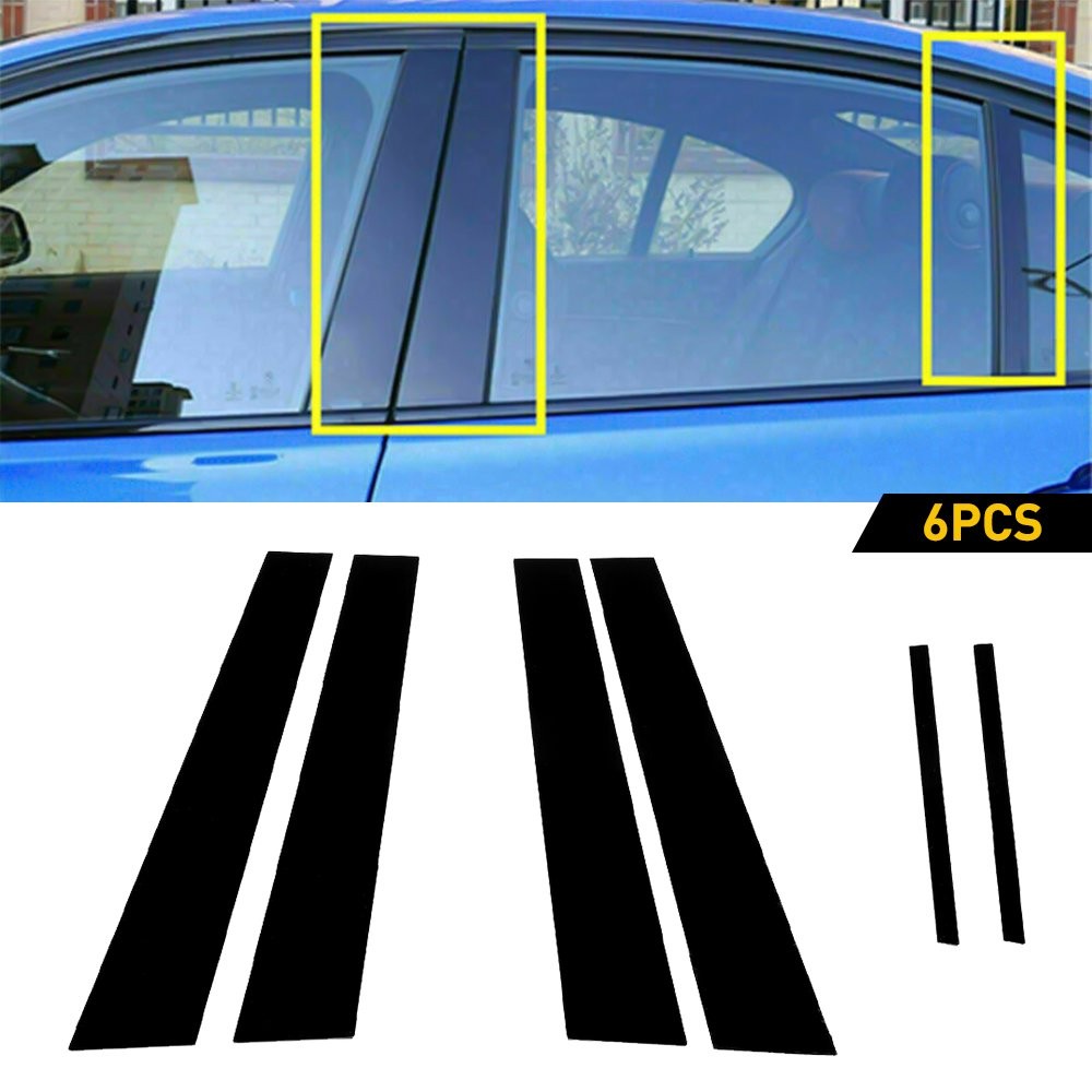 2SET For Dodge Charger 2011-2021 6pc Black Pillar Posts Set Door Piano Cover