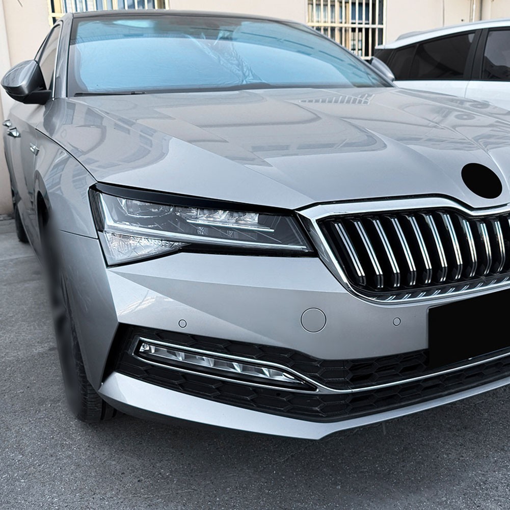 For Skoda Superb B8.5 2019 to 2022 Headlight Eyebrows ABS Trim Cover Set