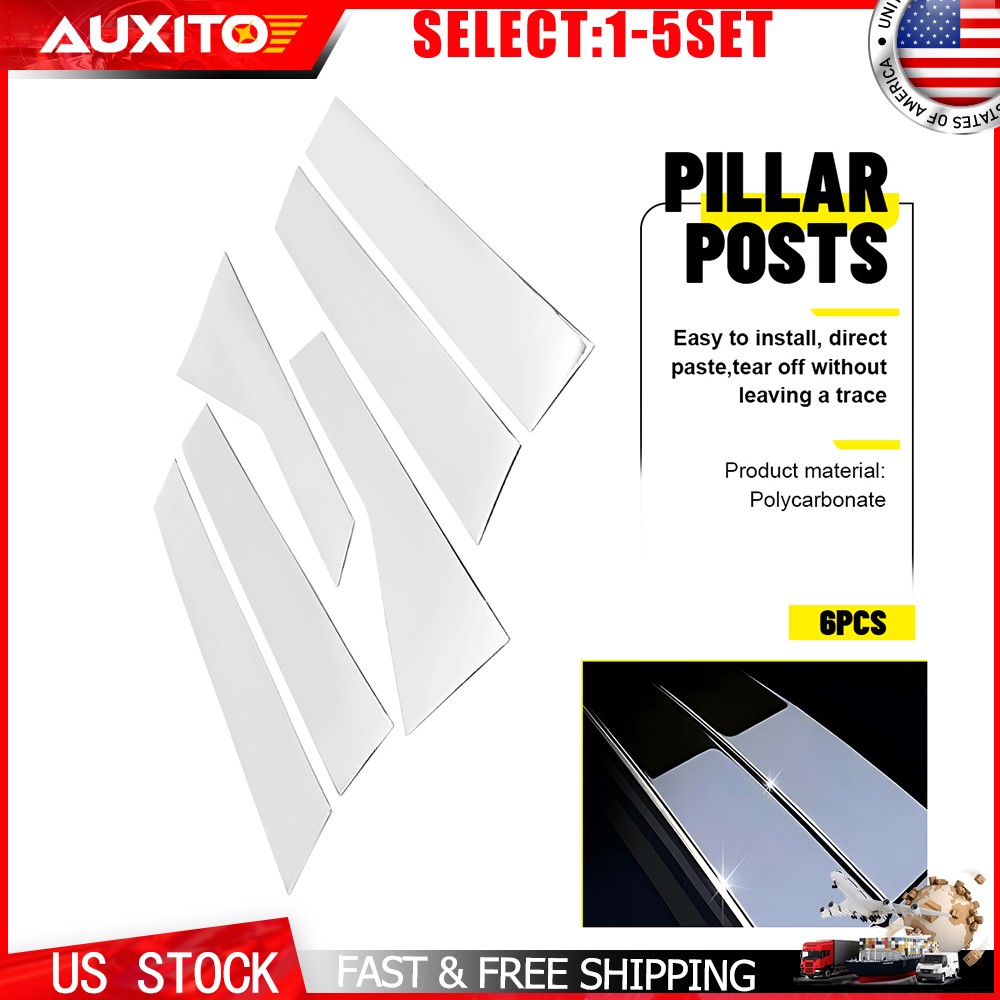 Fits Cadillac CT6 16-20 Stainless Chrome Window BC Pillar Post Cover Trim 6-30X