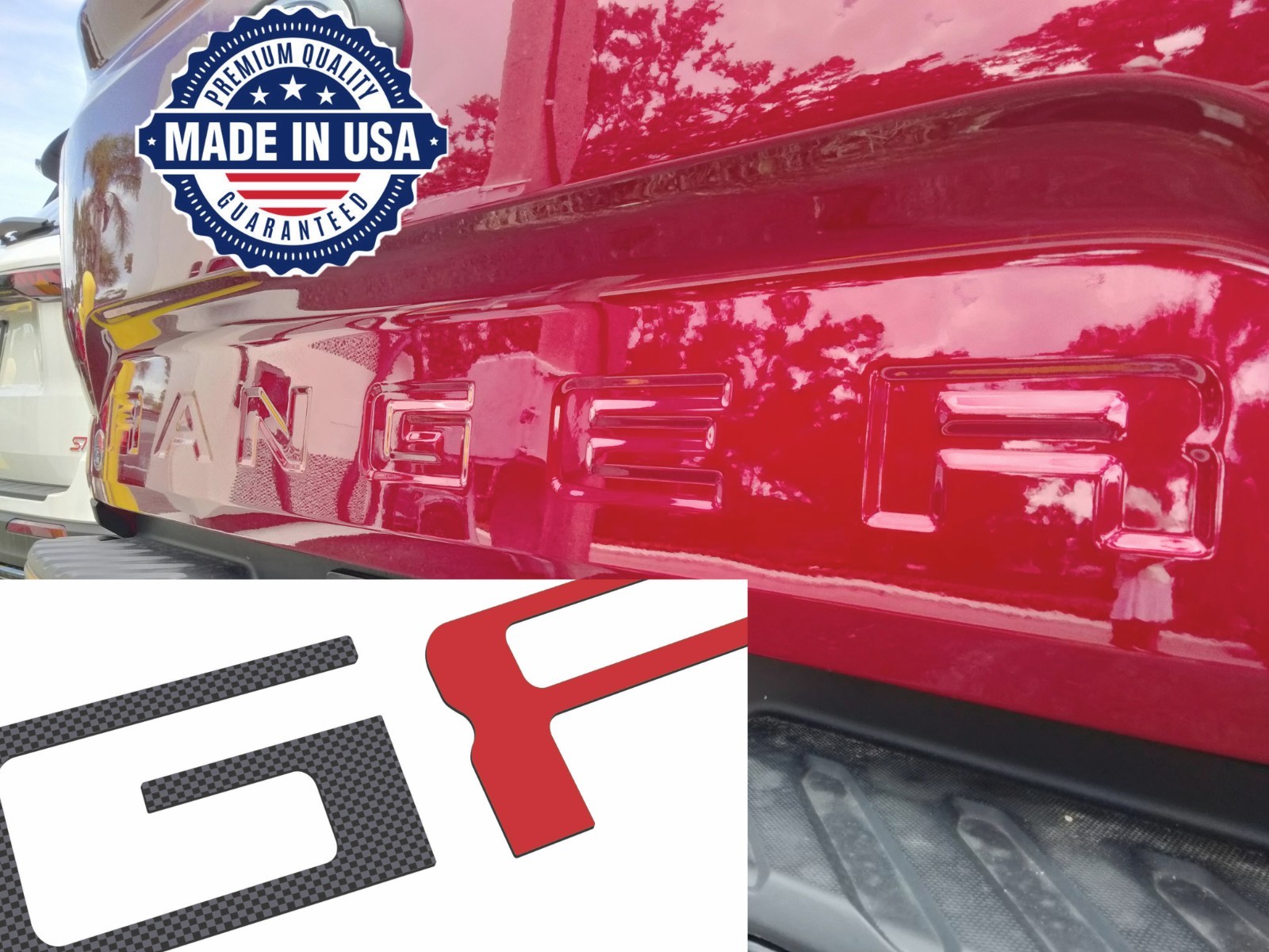 COMPATIBLE WITH 2024 25 2026 CARBON ABS PLASTIC INSERTS TAILGATE LETTERS US MADE