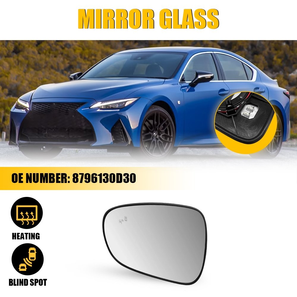 Left Right Mirror Heated Clear with Glass Blind for Lexus Spot 2013-2018 ES350