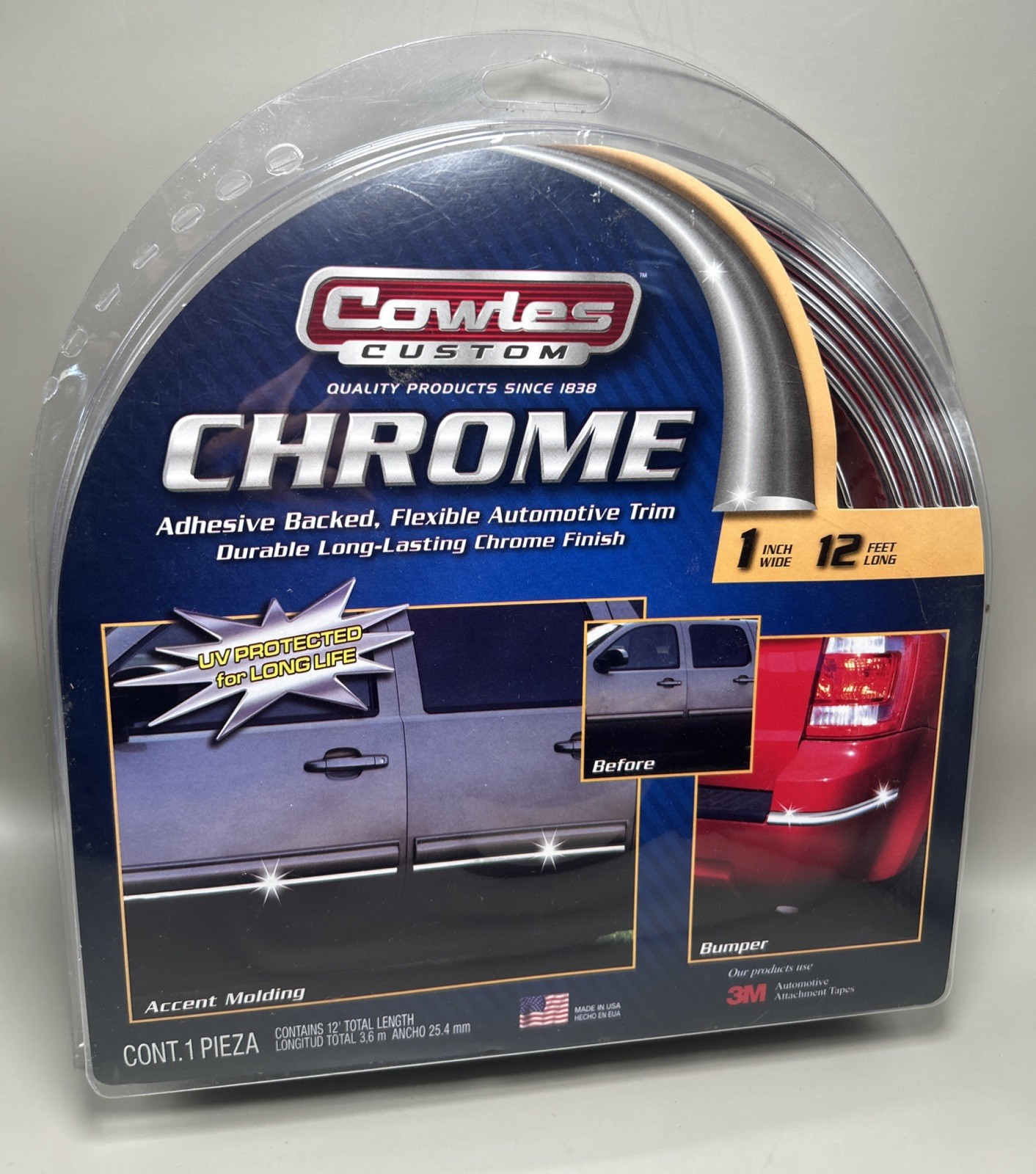 Cowles S37205 Custom Chrome Truck Body Side Molding Trim 1″ X 12′ New