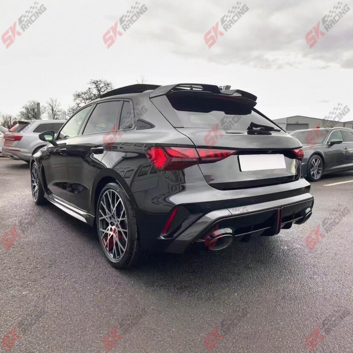 Fits For Audi RS3 2025+ Dry Twill Carbon Fiber Rear Roof Spoiler Wing BodyKits
