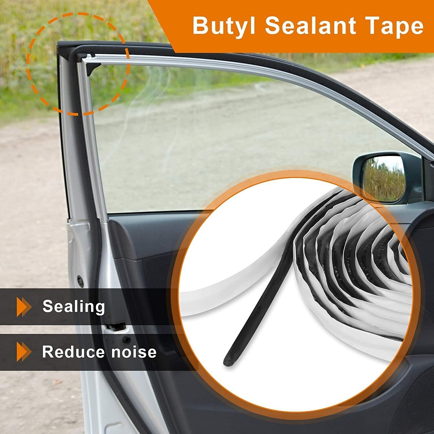 Butyl Tape Rubber Glue Headlight Sealant Retrofit Reseal Headlamps Strip Roll