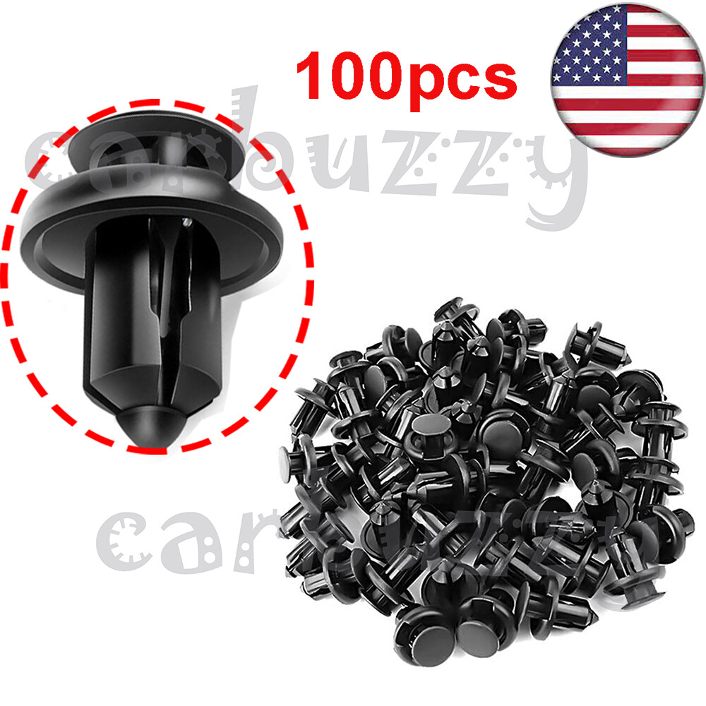 100Pcs/Set Plastic Rivet Car Fender Bumper Push Pin Clips 10mm Hole For Honda
