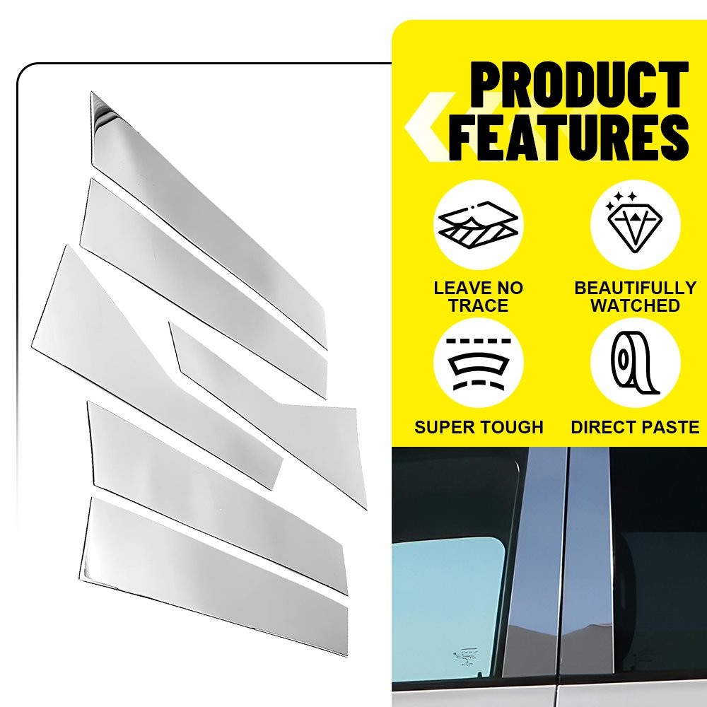 6pcs Chrome PC Window Pillar Post Cover Trim For 2018-2022 Honda Accord Sedan