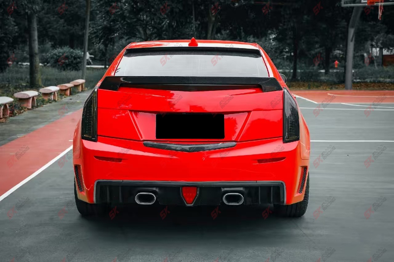 Glossy Black/Carbon Fiber Fits Cadillac ATS 4-Door Sedan 13-18 Rear Spoiler Wing
