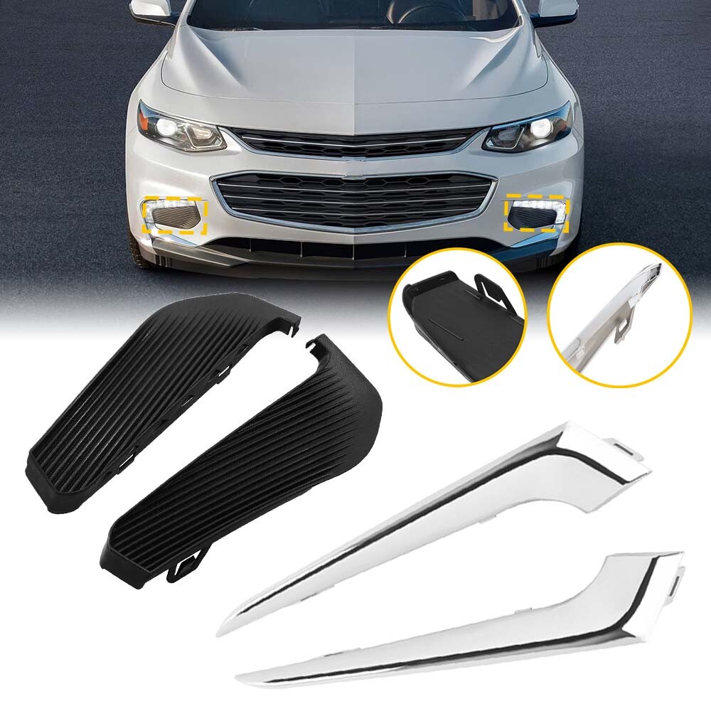 Front Bumper Light Fog Lamp Cover Trim Set for 2016 17 18 Chevrolet Malibu USA
