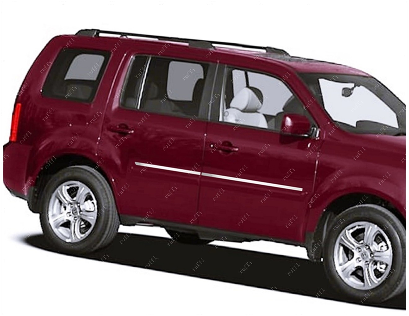 FOR HONDA PILOT 2009 TO 2015 CHROME SIDE DOOR MOLDING TRIM 4 PCS S.STEEL