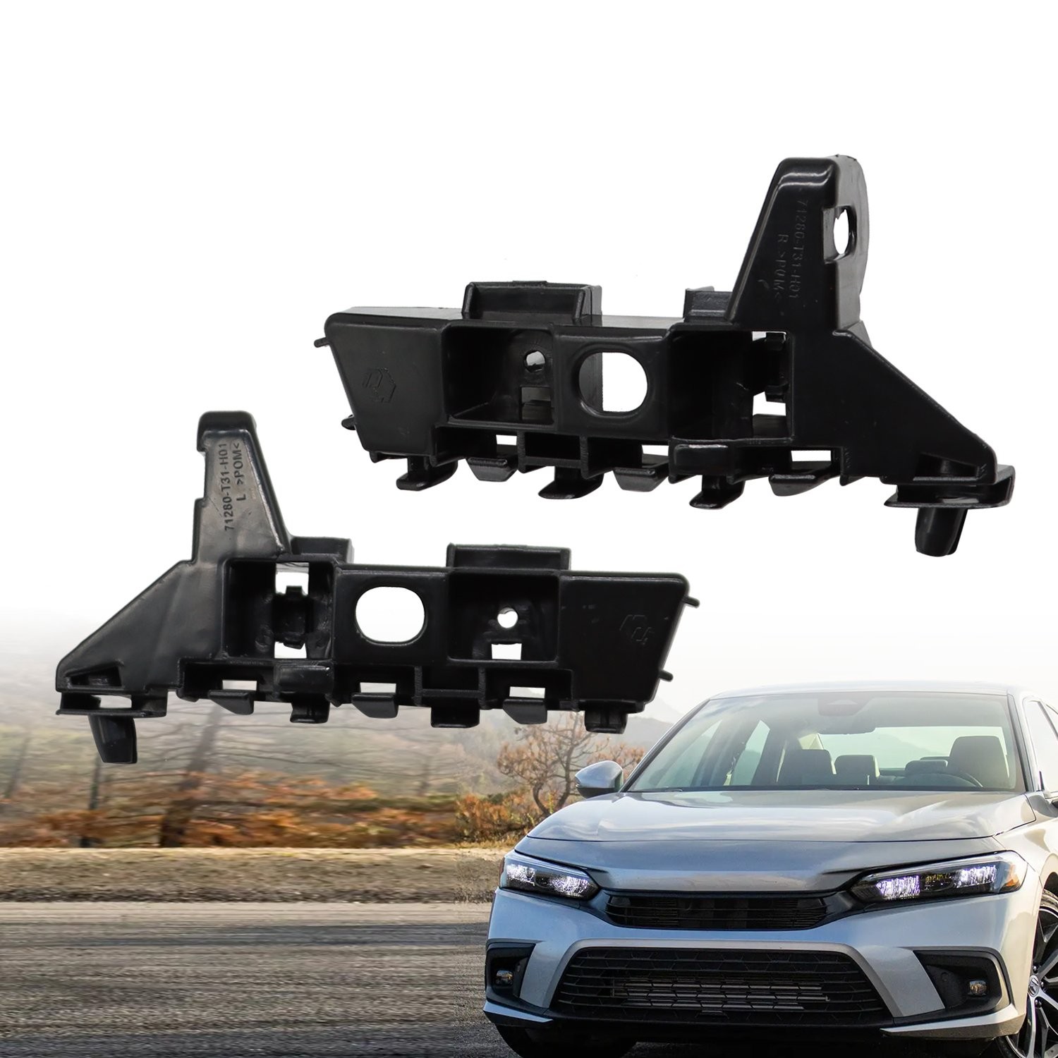 For Honda Civic 2022-2024 Front Left & Right Side Bumper Bracket Retainer 2PCS