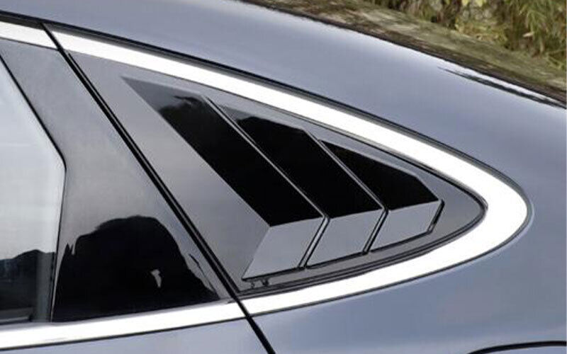 Glossy Black Side Window Louver Shutter Cover Trim For Hyundai Sonata 2020-22 1X