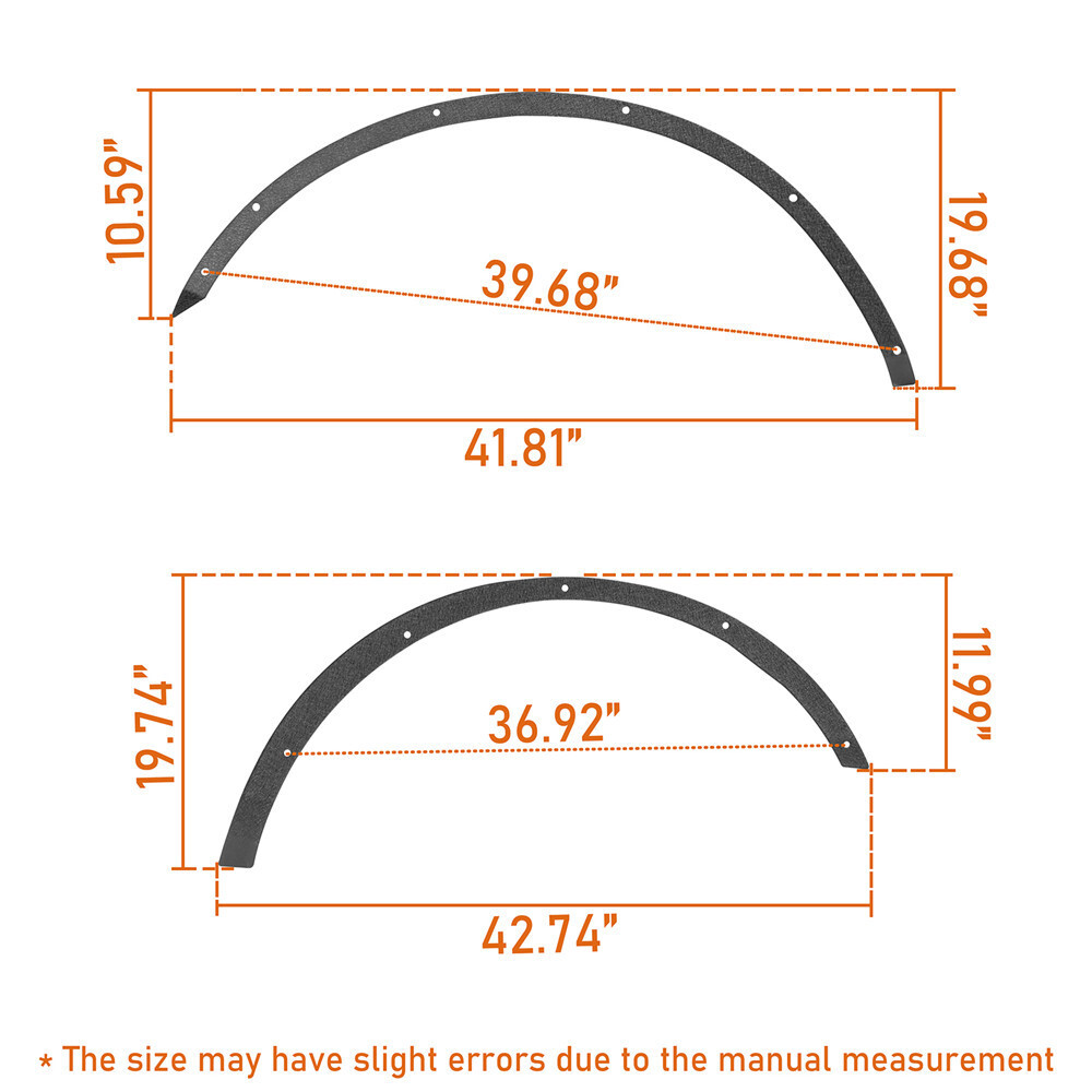 4Pcs Fender Flare Kit Wheel Liner Trim for 2021 2022 2023 2024 2025 Ford Bronco