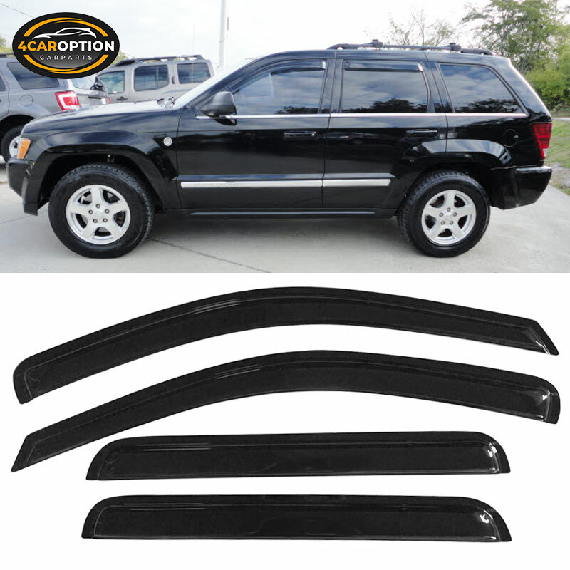 For 05-10 Jeep Grand Cherokee Window Visors Rain Sun Guard Vent 4Pc Set