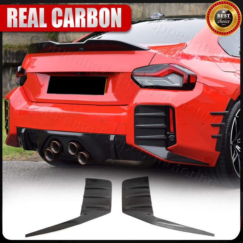 For BMW M2 G87 2022-2024 Real Carbon Rear Bumper Side Vent C Blade Trim Canards