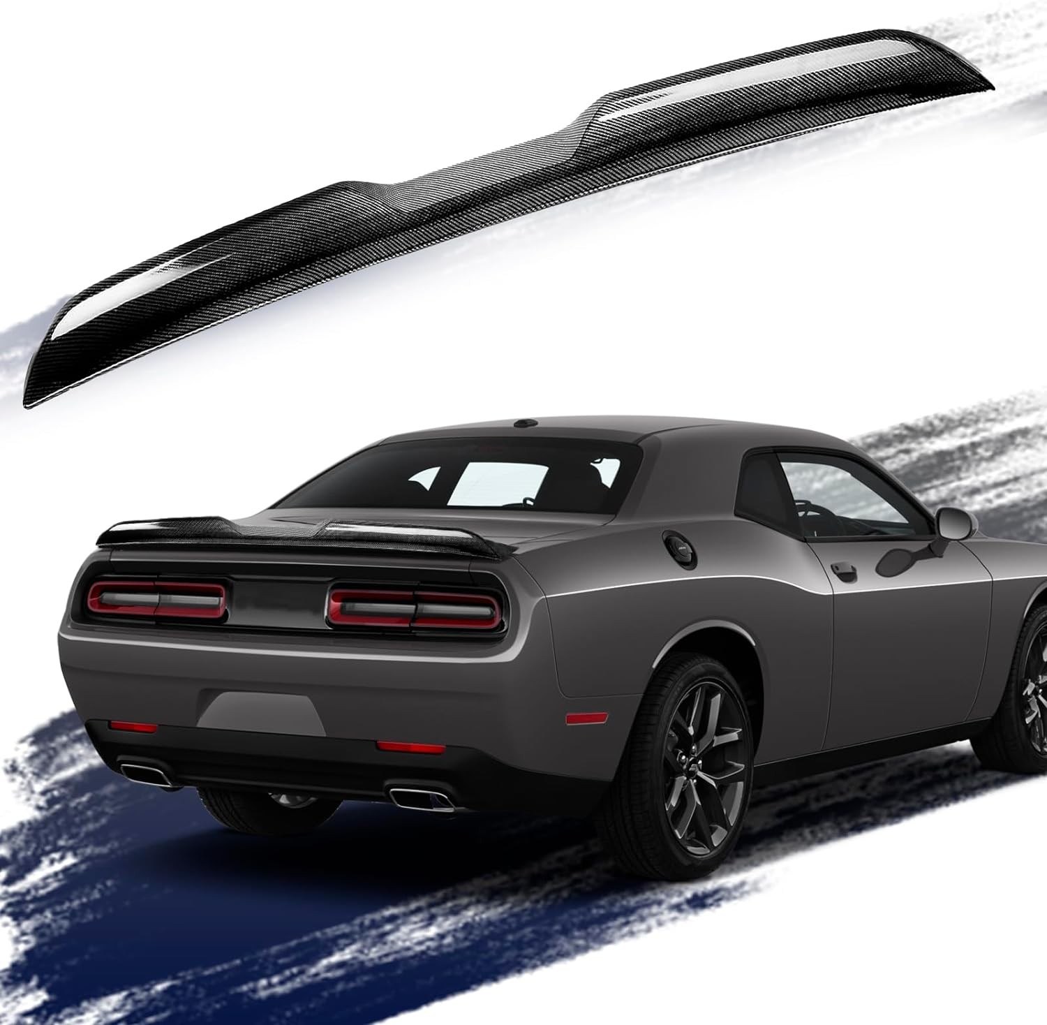 For 08-17 Dodge Challenger Demon Style Carbon Fiber Style Rear Trunk Spoiler